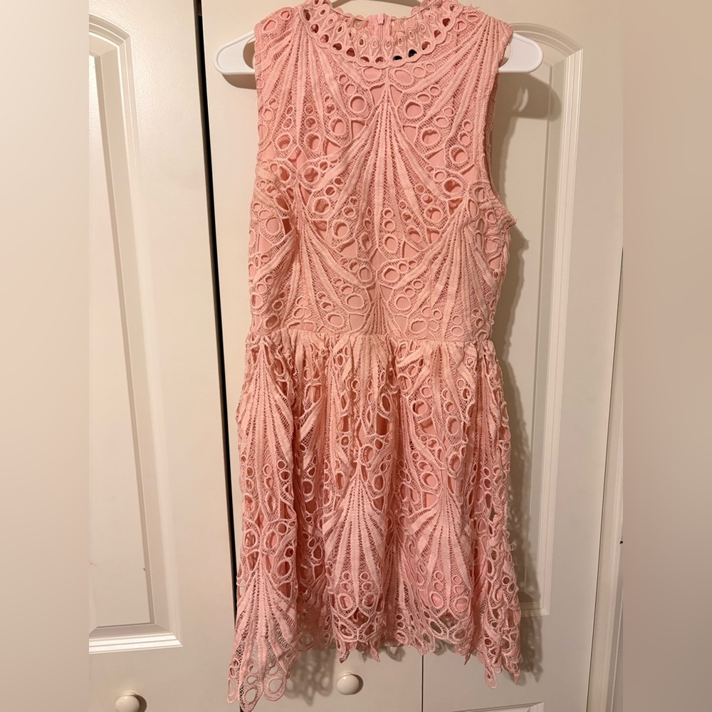 Elegant Pink Lace Dress